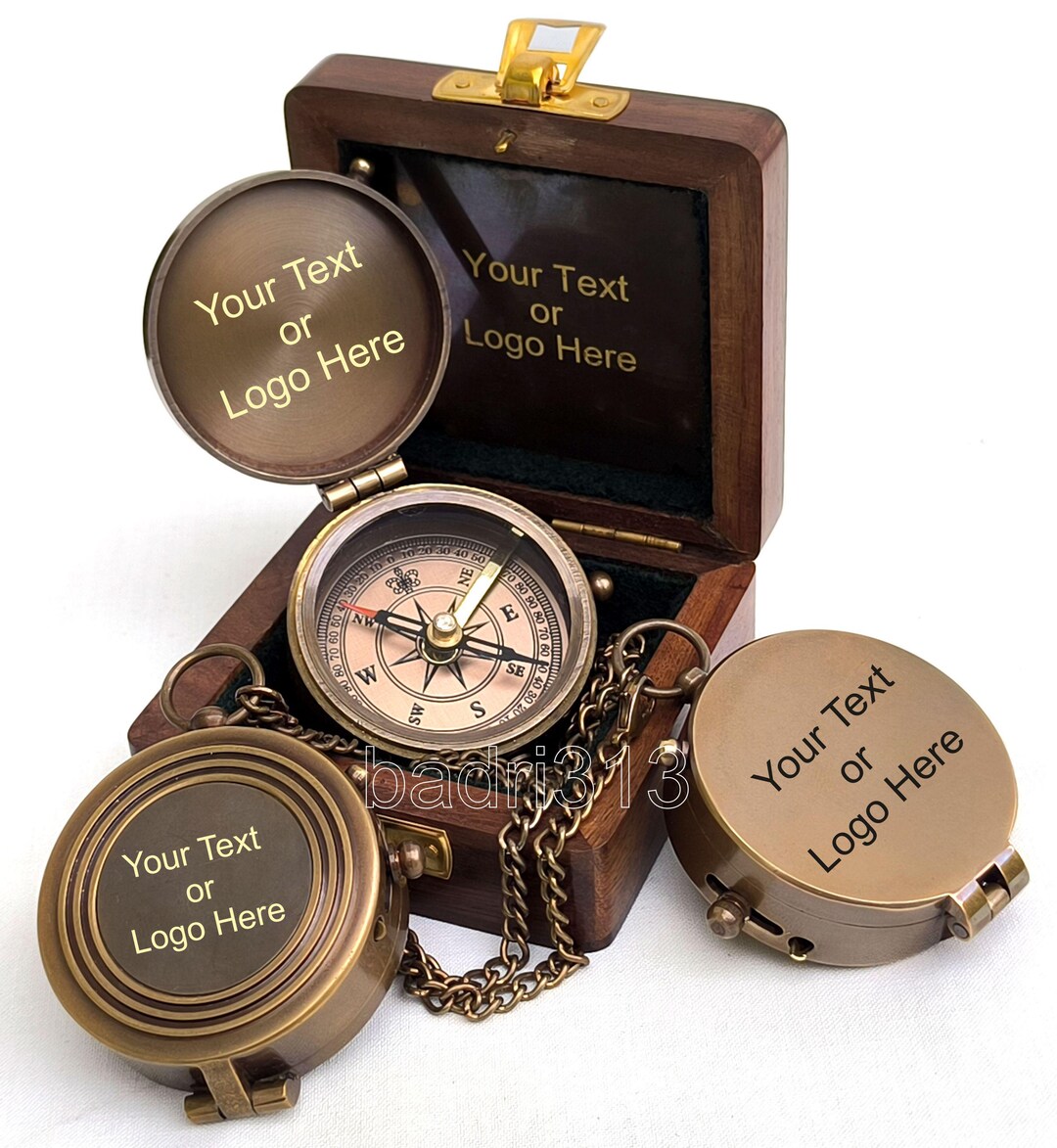Personalized Antique Brass Compass With Box, Keepsake Gift for Couple ...