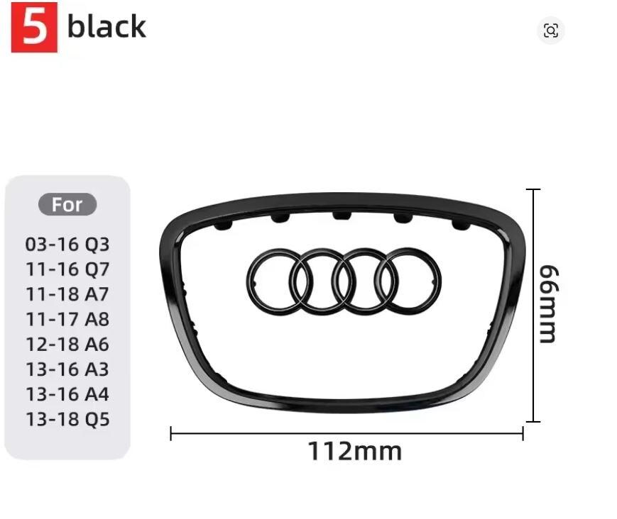 Marco Para Volante Audi A3 A4 A5 A6 Q5 Q7, Color Plata Cromo Mate, Adhesivo