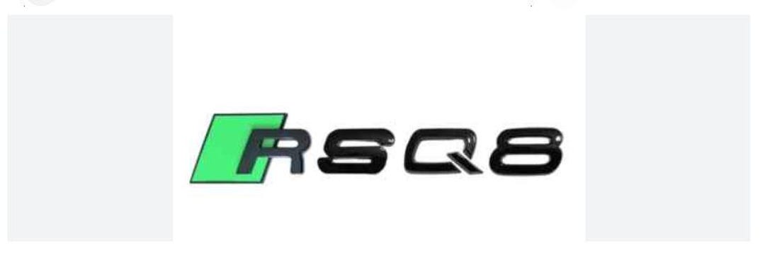 Gloss Green & Black 3D RSQ8 Rear Trunk Emblem – Audi Q8 RS Badge Logo ...