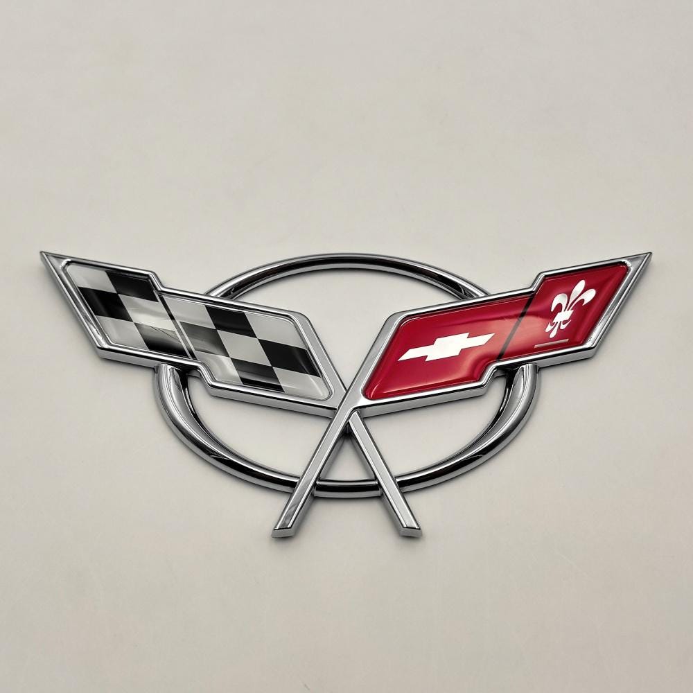 thumbnail image 2 of Genuine Style 05 06 07 Chevy Corvette C6 LS2 Engine Badges – Silver Finish, Set Of 2 Emblems 2 of 6