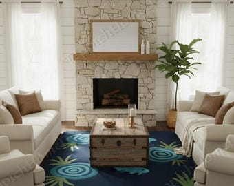 Hand-Tufted Wool Kids Rug, Playful Goldfish Nursery Decor