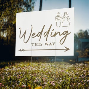 Wedding Parking Sign – Directional Yard Sign for Outdoor Ceremony, Printable or Physical, Wedding Signage for Guests, Arrow Parking Sign