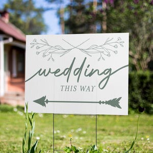 Boho Wedding Parking Sign – Directional Yard Sign for Parking, Printable or Physical, Wedding Signage for Guests, Arrow Parking Sign
