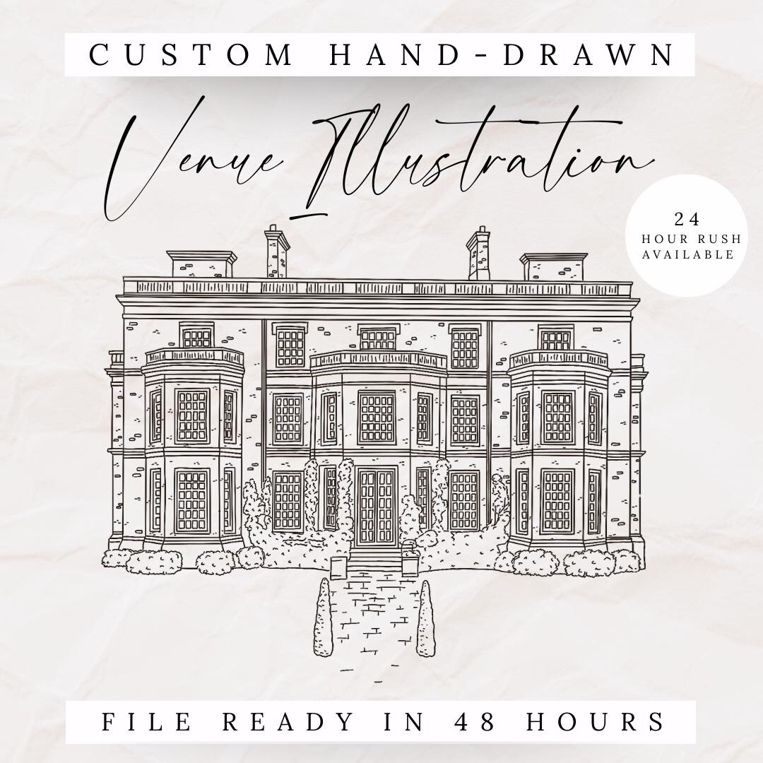 Custom Venue Line Drawing – Personalised Wedding Gift (digital Download ...
