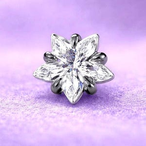 Celestial Star Earring  • 16G Cubic Zirconia Titanium • Threadless Cartilage Stud Helix, Lobe, Conch, Tragus etc