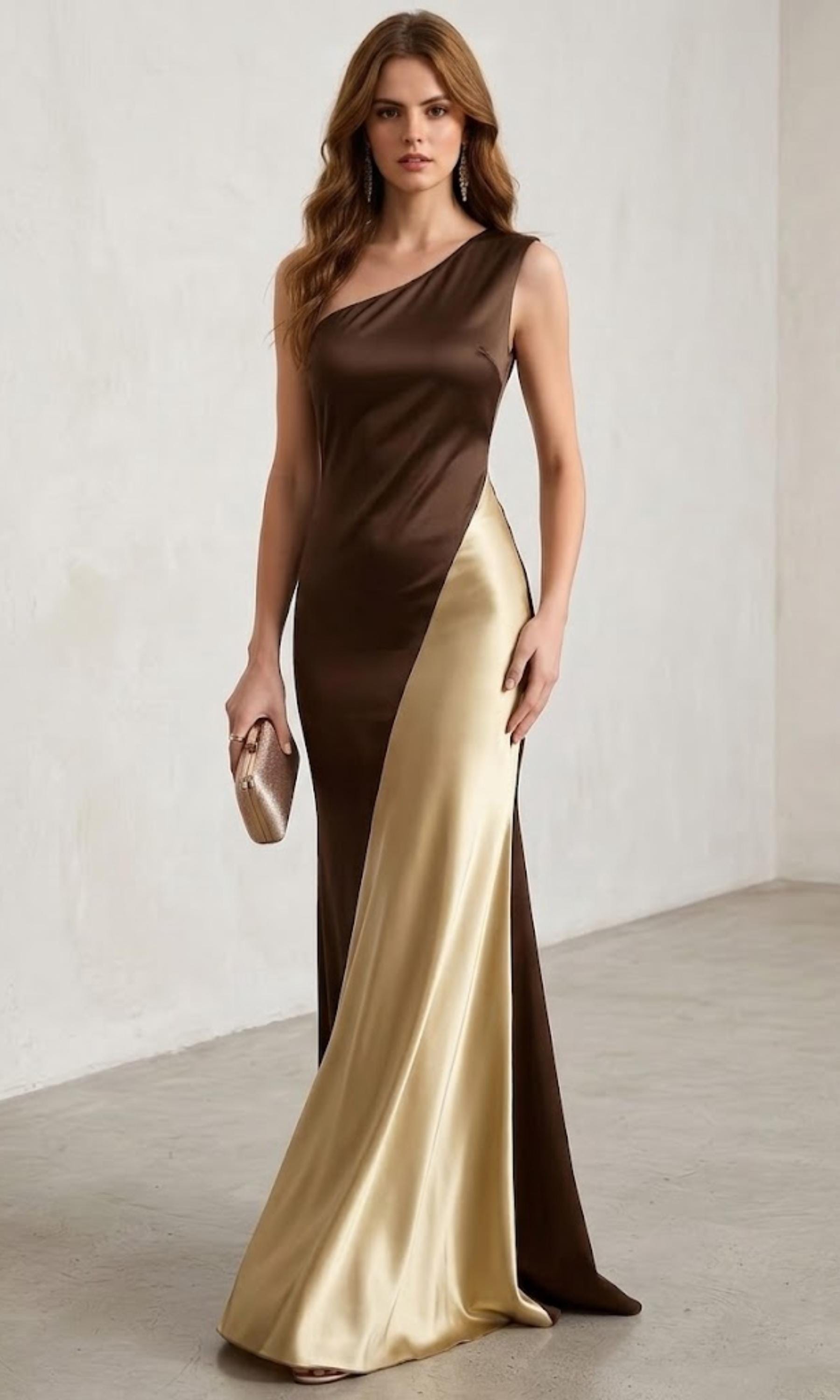 Brown and Gold Wedding Dress - Etsy