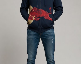 Sudadera con capucha clásica con logo de toro de carreras – Sudadera retro de deportes de motor