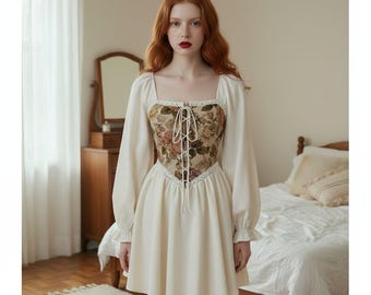 ルネッサンス中世フェスティバルドレス、ルネッサンスフェアファンタジードレス、ハロウィン魔女コスチューム、女性用LARPコスプレドレス、フロア丈ドレス