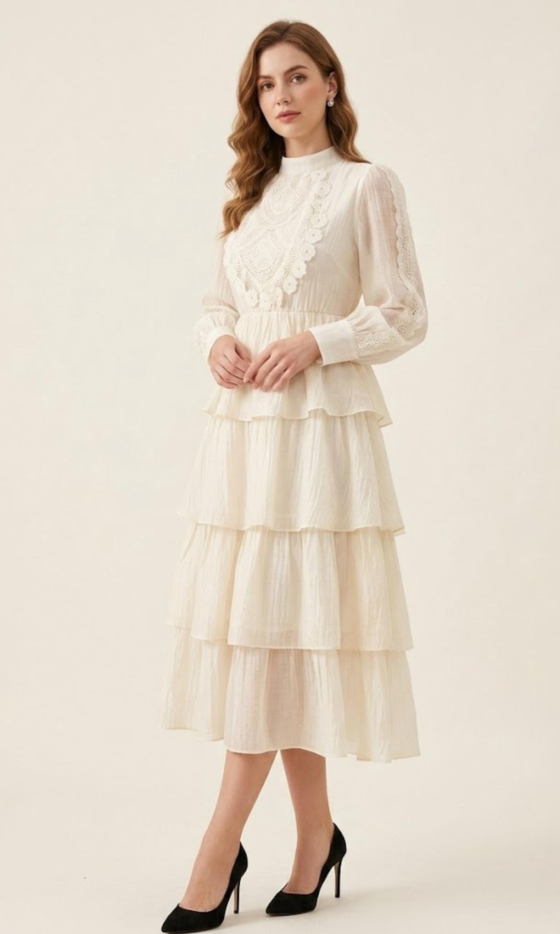 Mandarin Collar Evening Gown