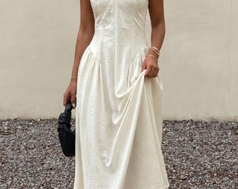 Lässiger Urlaub Spaghetti Strap Maxi Kleid - Damen Frühling Sommer Urlaub Kleid