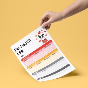 Dziennik zdrowia psa | Wydrukowany rejestr weterynaryjny i szczepień | Dog Tracker PDF