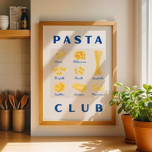 Pasta Art Print: Vintage Italian Kitchen Decor (Digital Download