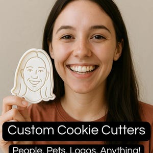Personalized Custom Cookie Cutter from Your Photo – Face, Pet, or Anything!, Photo Cookie Cutter, Face Cookie Cutter, Portrait Cookie Cutter