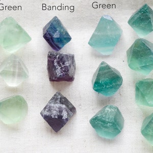 Fluorite Octahedron Crystals - Not Drilled - Rough Natural Fluorite Specimens - Crystal Healing - Fluorite Stones - 19x13mm to 26x23mm