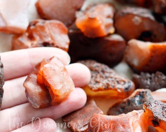 Raw Carnelian Stones - Not Drilled - Rough Natural Carnelian - Crystal Healing Stones - Average 1" to 2"