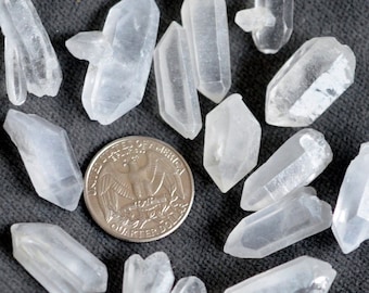 Raw Natural Crystal Points - Not Drilled - Rough Rock Crystal Specimens - Crystal Healing - Crystal Quartz - (Smaller Size) - One Stone