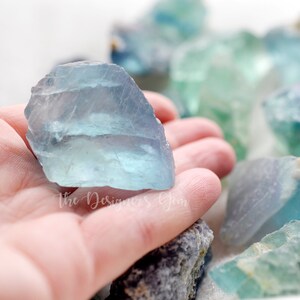Raw Fluorite Crystals - Not Drilled - Rough Natural Fluorite Specimens - Crystal Healing - Fluorite Stones - 38x23mm to 46x35mm