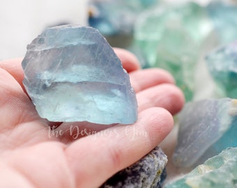 Raw Fluorite Crystals - Not Drilled - Rough Natural Fluorite Specimens - Crystal Healing - Fluorite Stones - 38x23mm to 46x35mm