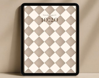 Neutral beige iPad-bakgrund | Minimalistisk låsskärm för surfplatta | Digital nedladdning | 6-pack