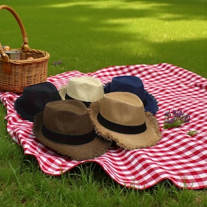 Unisex Straw Beach Fedora Hat – Summer Vacation Sun Hat | Costume Accessory | Party Hat | Fedora Hat | Gift Idea for Men\Women