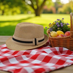 Straw Fedora Hats for Adults and Kids – Summer Trilby | Sun Hats for Beach | Outdoor | and Travel