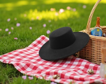 Wide Brim Fedora Hat –  10CM Felt Wool Hat for Winter |Derby | Wedding | Jazz Style