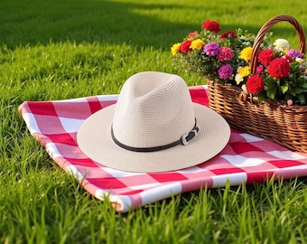 60CM Oversized Straw Sun Hat for Women\Men | Summer Beach Panama Hat | UV Protection Jazz Cap | Travel Vacation Wide Brim Hat | Fedora hat