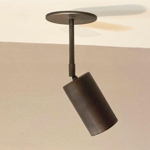 Mid Century Modern Brass Spotlight: Adjustable Angle Wall/Ceiling Light