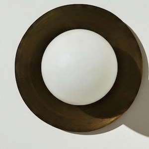 Aged Brass Sconce • The Pearl Sconce • Bathroom Vanity Light • Modern Wall Art