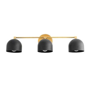 Mid Century Modern Brass Wall Sconce: Vanity Light with Matte White Shade