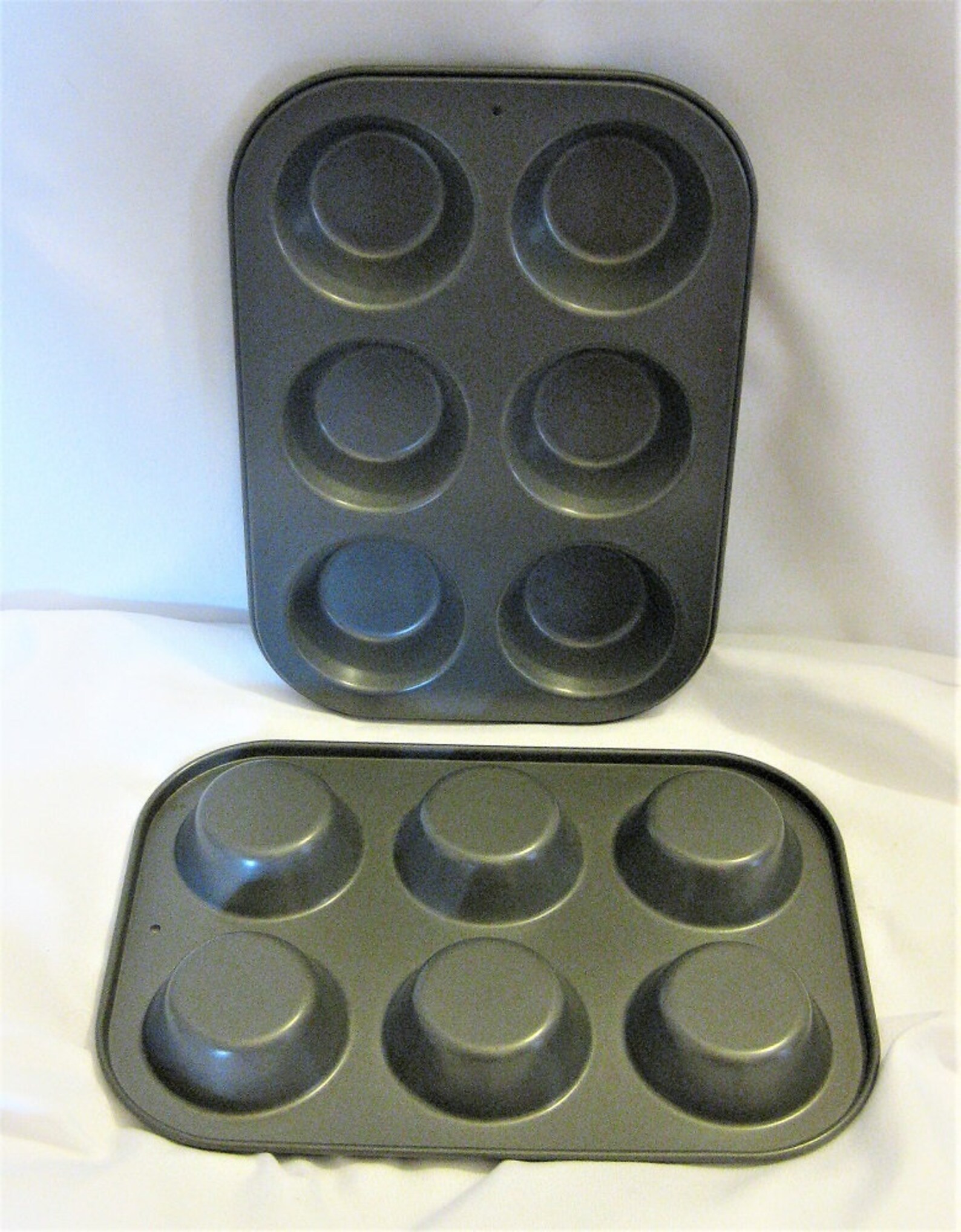 Mini Tartlet Pan 6 Cup Metal Gray Set of 2 Etsy