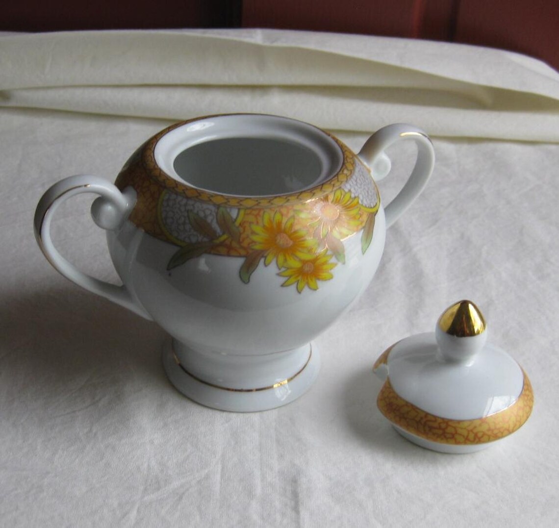 Yamasen Porcelain Gold Collection Lidded Sugar Bowl - Etsy