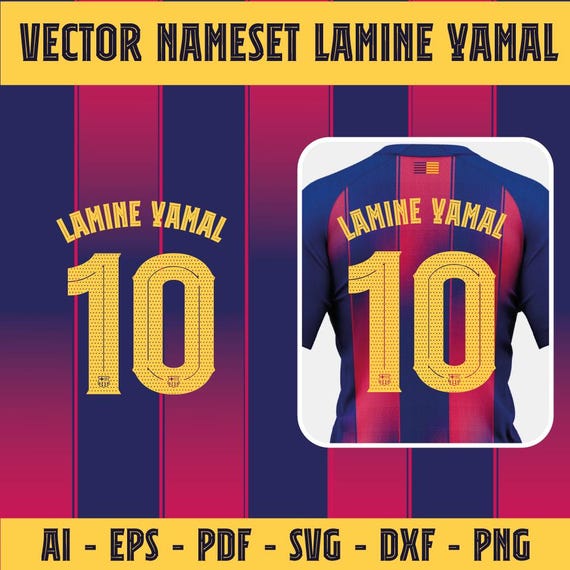 FC Barcelona LAMINE YAMAL 10 ジャージ ラミン・ヤマル バルセロナ ジャージ ナンバー 10、ベクターファイル