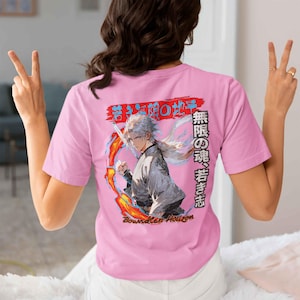 Camiseta Anime Warrior, estampado de espada Boundless Horizon Kanji, camiseta casual unisex