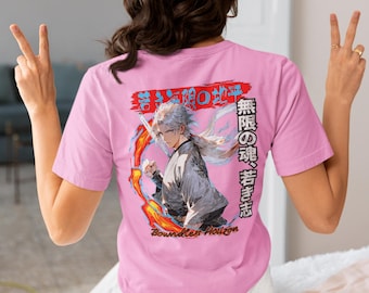 Anime Warrior T-Shirt, Boundless Horizon Sword Kanji Print, Unisex Casual Tee