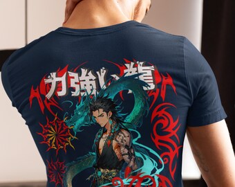 Anime Dragon Warrior Tee | Dragon Fighter Illustration Shirt