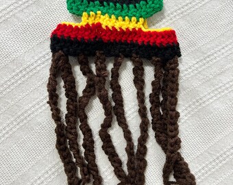 かぎ針編みの猫用ドレッドヘアハット（耳穴付き） – ラスタスタイルのペット用ビーニー（猫や小動物用）、面白い写真撮影用小道具、ギフト