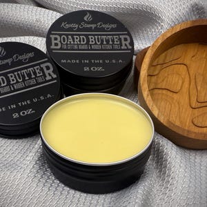 Wood Board Butter – Cutting Board and Utensil Conditioner, Food Safe Finish, Beeswax & Oil Polish