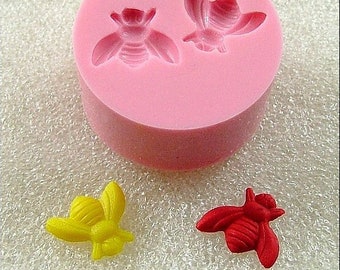 Tiny Bees Flexible Mini Mold/Mould (10mm) fondant,  polymer clay, Sculpey III, Fimo and Premo Clay) (131)