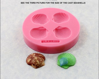 Seashell Silicone Mold Sea Shell resin, polymer clay, fondant, candy (366)