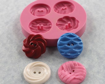 Button Mold Vintage Buttons Silicone Mold Mould Resin, Fondant, Chocolate, Polymer Clay, PMC (332}