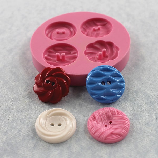 Button Mold Vintage Buttons Silicone Mold Mould Resin, Fondant, Chocolate, Polymer Clay, PMC (332}