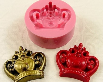 Crown Flexible Mini Mold/Mould (34mm) for Crafts, Jewelry, Scrapbooking (soap, resin, pmc, polymer clay ) (190)