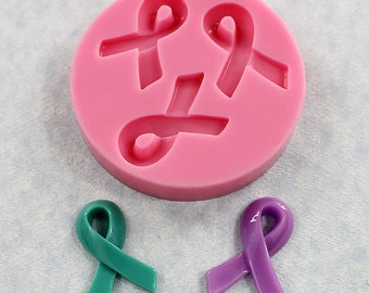 Awareness Ribbon Mold Silicone Mould Resin Polymer Clay Fondant Candy Wax (340)