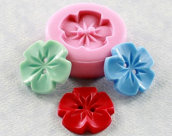 Vintage Flower Button Silicone Mold Mould Resin, Polymer Clay, Chocolate, Fondant, Candy (289)
