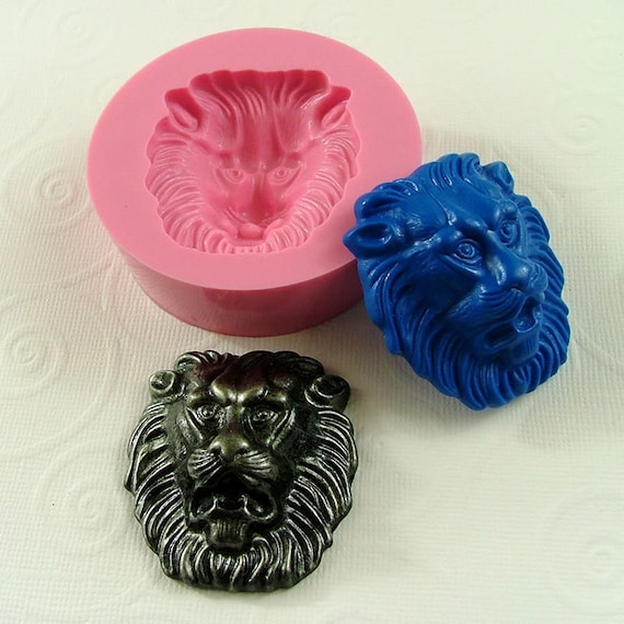 Large Lion Head Flexible Silicone Mold/Mould (48mm) for Crafts, Jewelry,  Scrapbooking, (soap, wax, resin, pmc, polymer clay) (185)