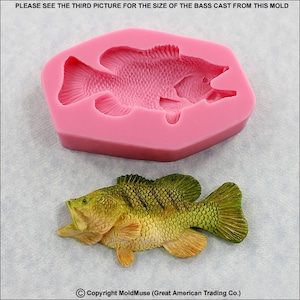 Fish Silicone Mold Fresh Water Bass Mould Resin Polymer Clay Chocolate Fondant Candy Wax (342)