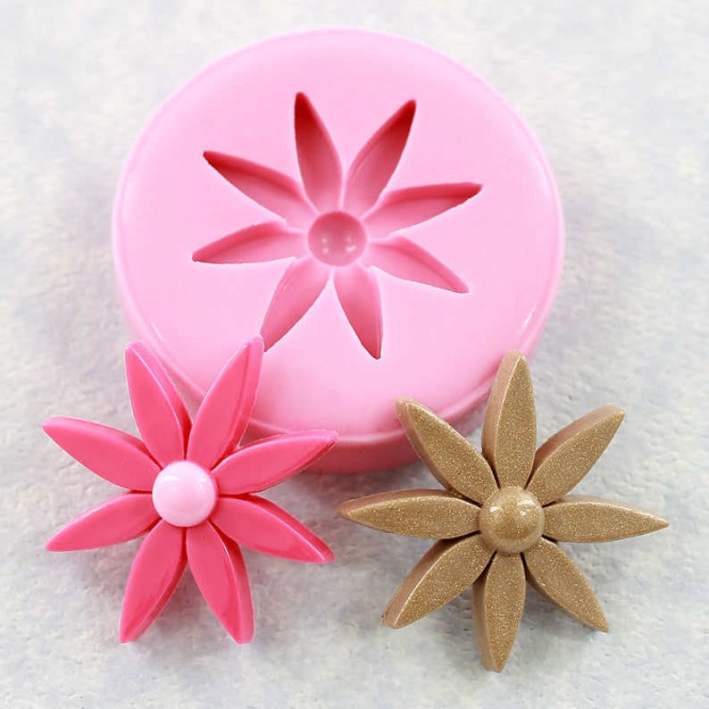 Retro Flower Mold Mould Polymer Clay Mold Resin Mold Chocolate Fondant Sugar PMC 313 image 1