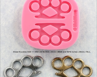 Brass Knuckles Silicone Mold Mould Resin  Jewelry Steampunk (348)