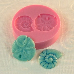 Tiny Seashells Mold Sand Dollar Nautilus Shell Flexible Silicone Mold Mould Resin Polymer Clay Jewlery Mold (277)